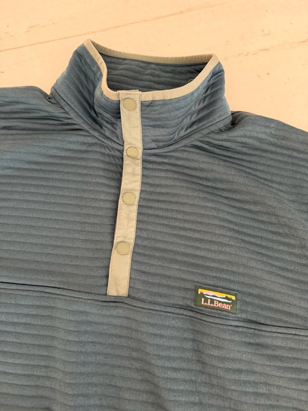 L.L. Bean Men's Airlight Knit Pullover Sweatshirt Size 3xl Blue Pocket - Picture 2 of 8
